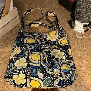 Vera Bradley Black and Yellow Shoulder Bag with Bold Pattern